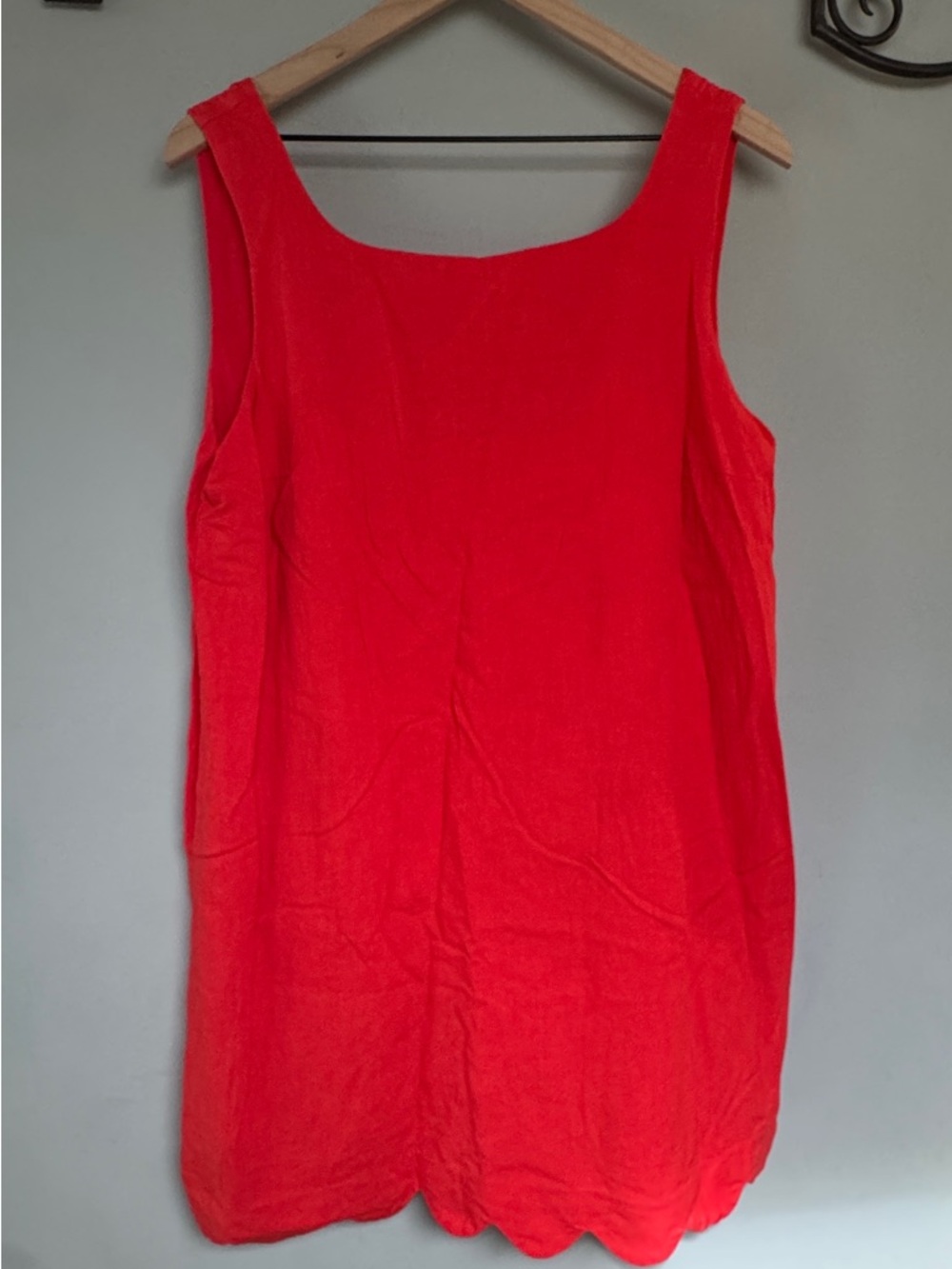 Kate Spade x Target Women’s Sleeveless Red Shift Dress Scalloped Hem